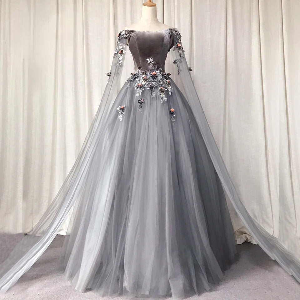 Dark Grey 18th Century Inspired Rococo Gown – A Lark And A Lady
