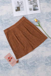 Double Take Buttoned Corduroy Mini Skirt