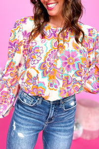 Floral Round Neck Blouse