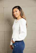 Double Take Ribbed Round Neck Long Sleeve Top