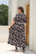 Plus Size Floral V-Neck Maxi Dress