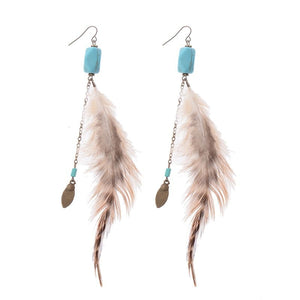 Handmade Bohemian Dream Catcher Feather Earrings