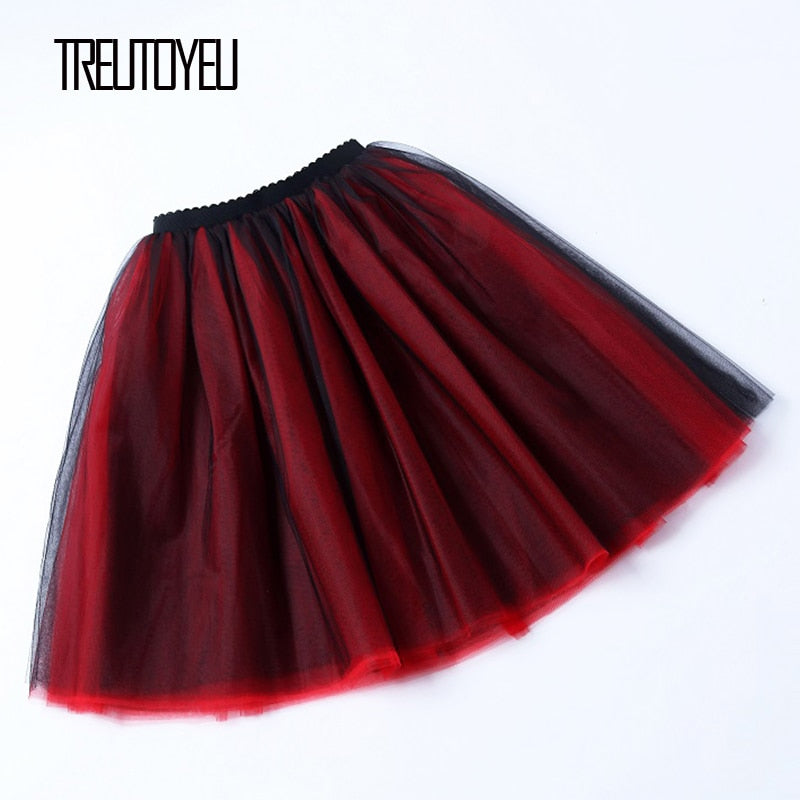 Girls Red Tulle Tutu Skirt -  5 / Red