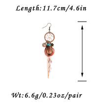 Handmade Bohemian Dream Catcher Feather Earrings