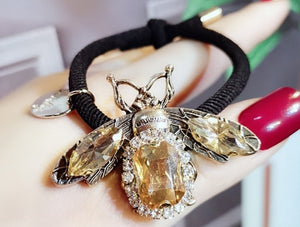Elegant Crystal Rhinestone Bee Elastic Hair Bands
