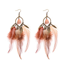 Handmade Bohemian Dream Catcher Feather Earrings
