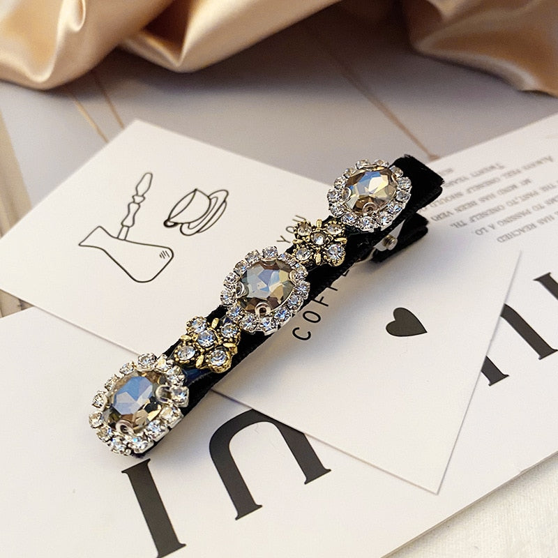 Elegant Retro Bejeweled Hairpins & Pony Tail Holders