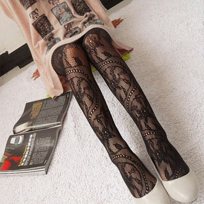 Fashion Fishnet Pattern Jacquard Stockings in Multiple Designs