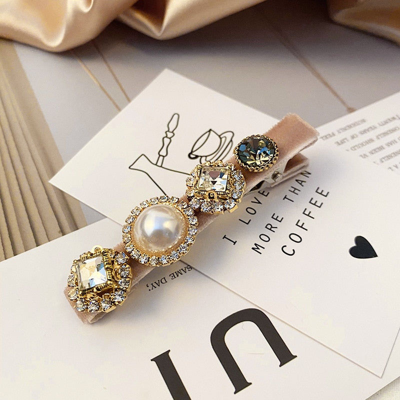 Elegant Retro Bejeweled Hairpins & Pony Tail Holders