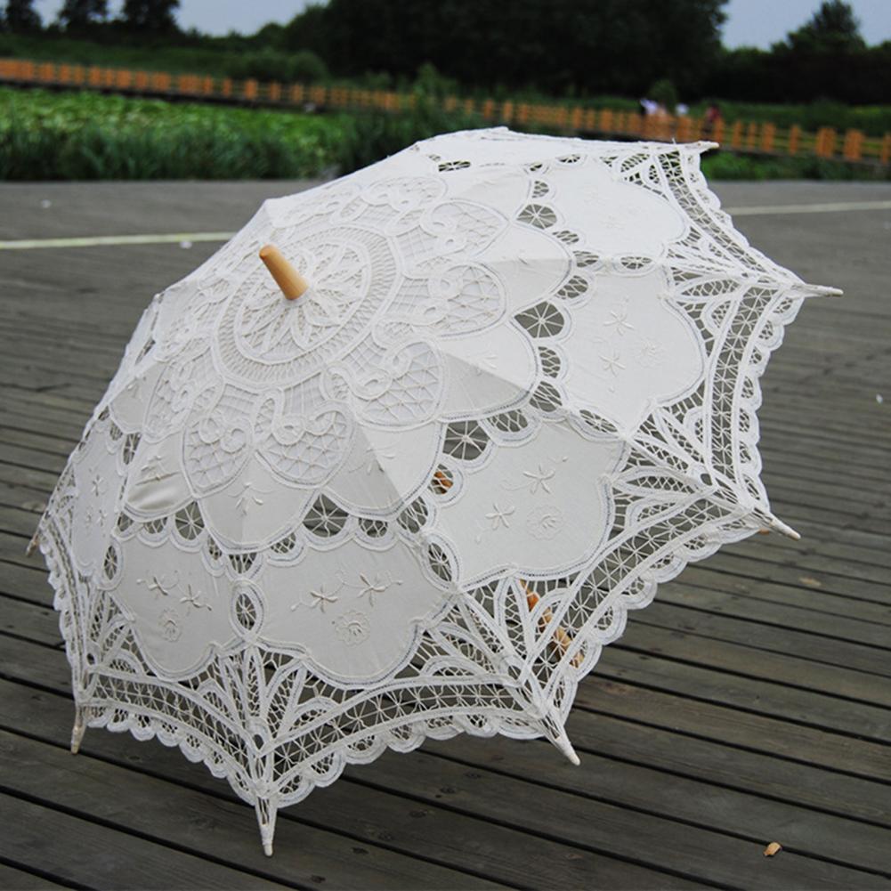 The Emily: Handmade Umbrella for Brides / Bridesmaid or Period Photoshoots (Black, White and Beige)