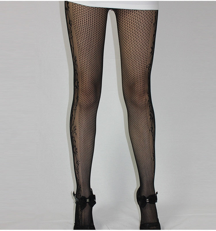 Fashion Fishnet Pattern Jacquard Stockings in Multiple Designs