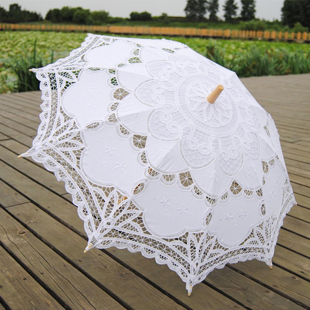 The Emily: Handmade Umbrella for Brides / Bridesmaid or Period Photoshoots (Black, White and Beige)