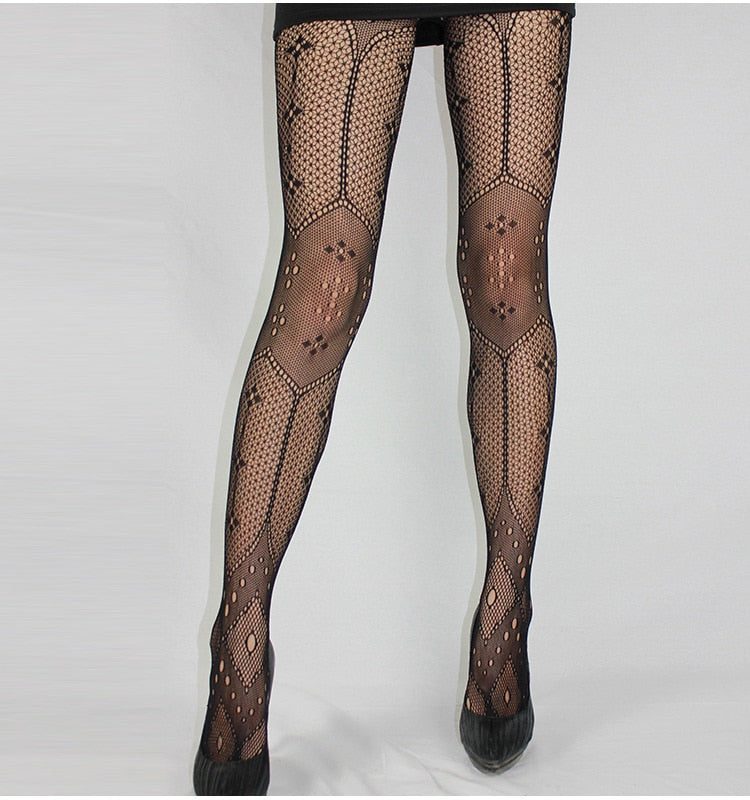 Fashion Fishnet Pattern Jacquard Stockings in Multiple Designs