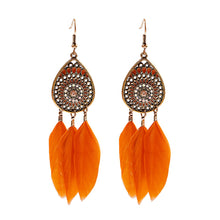 Handmade Bohemian Dream Catcher Feather Earrings