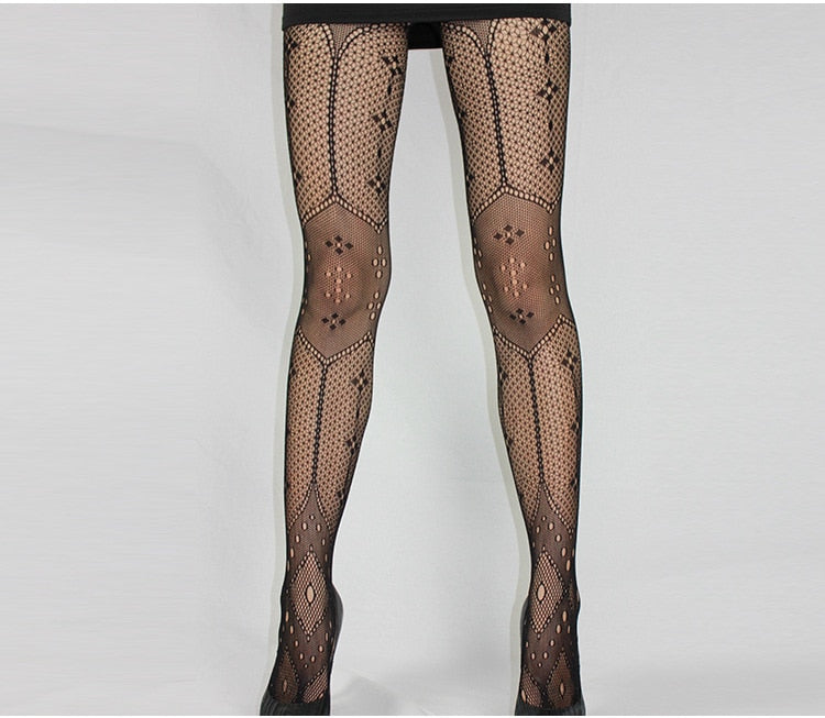 Fashion Fishnet Pattern Jacquard Stockings in Multiple Designs