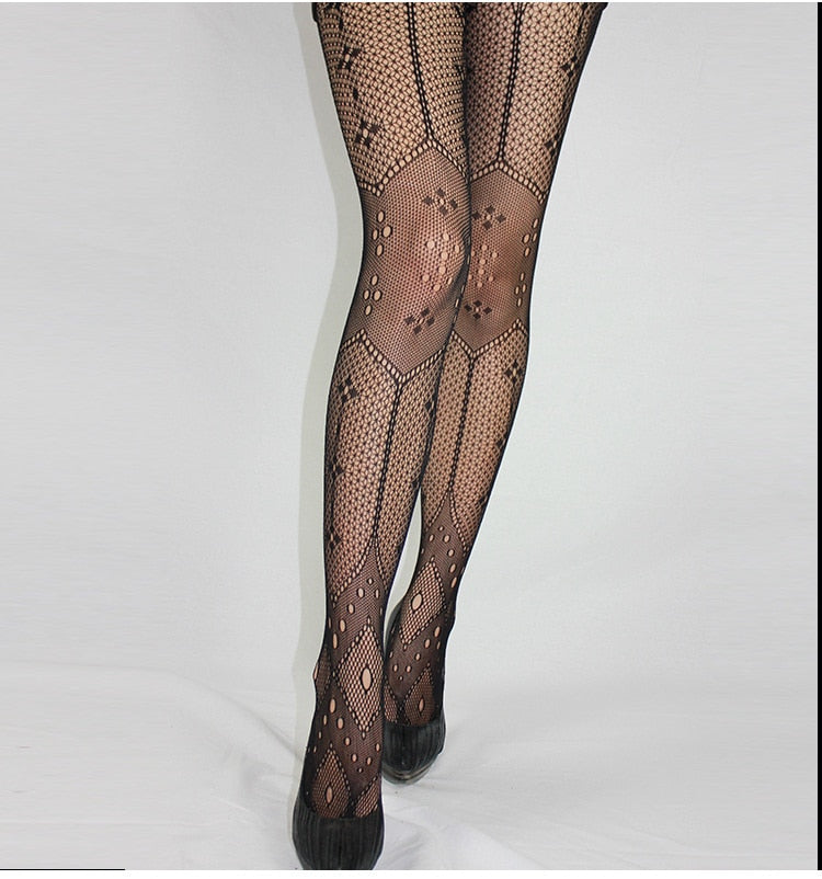 Fashion Fishnet Pattern Jacquard Stockings in Multiple Designs