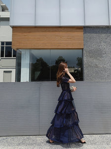 Exquisite Wedding Cake Lace Maxi Dress
