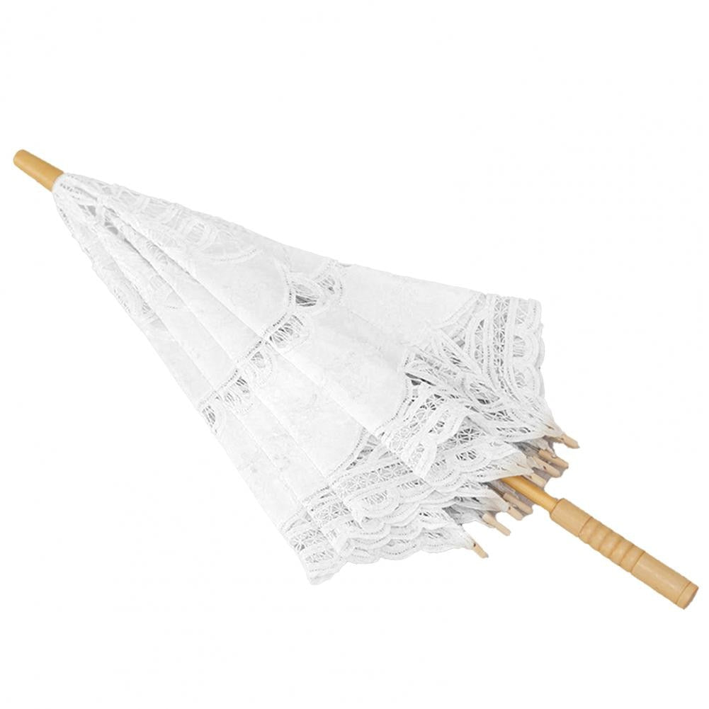 The Emily: Handmade Umbrella for Brides / Bridesmaid or Period Photoshoots (Black, White and Beige)