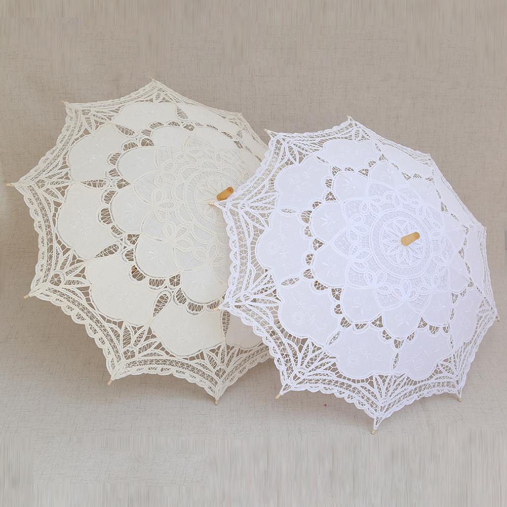 The Emily: Handmade Umbrella for Brides / Bridesmaid or Period Photoshoots (Black, White and Beige)