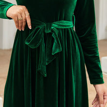 Elegant Long Dress Velvet (Colors - Blue, Green or Burgundy)