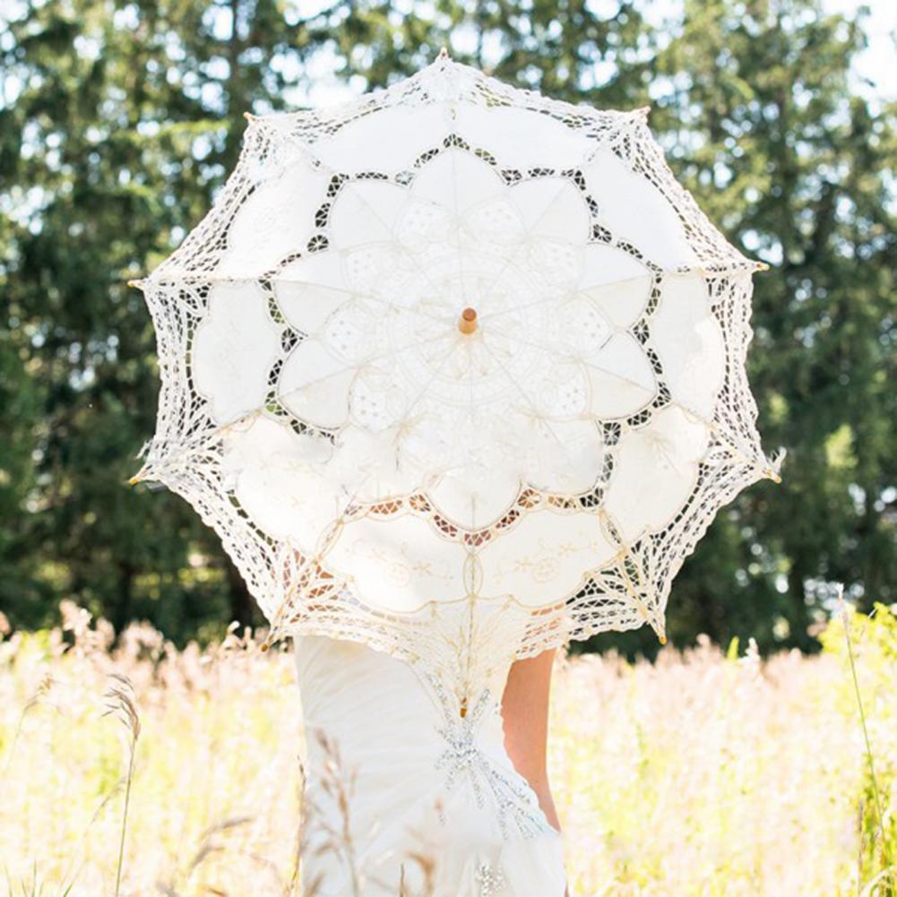 The Emily: Handmade Umbrella for Brides / Bridesmaid or Period Photoshoots (Black, White and Beige)