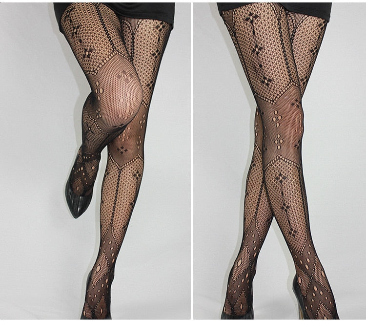 Fashion Fishnet Pattern Jacquard Stockings in Multiple Designs