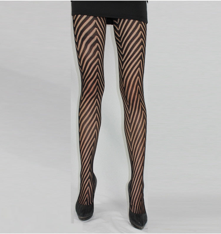 Fashion Fishnet Pattern Jacquard Stockings in Multiple Designs