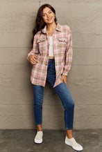 Ninexis Full Size Plaid Collared Neck Button-Down Long Sleeve Jacket