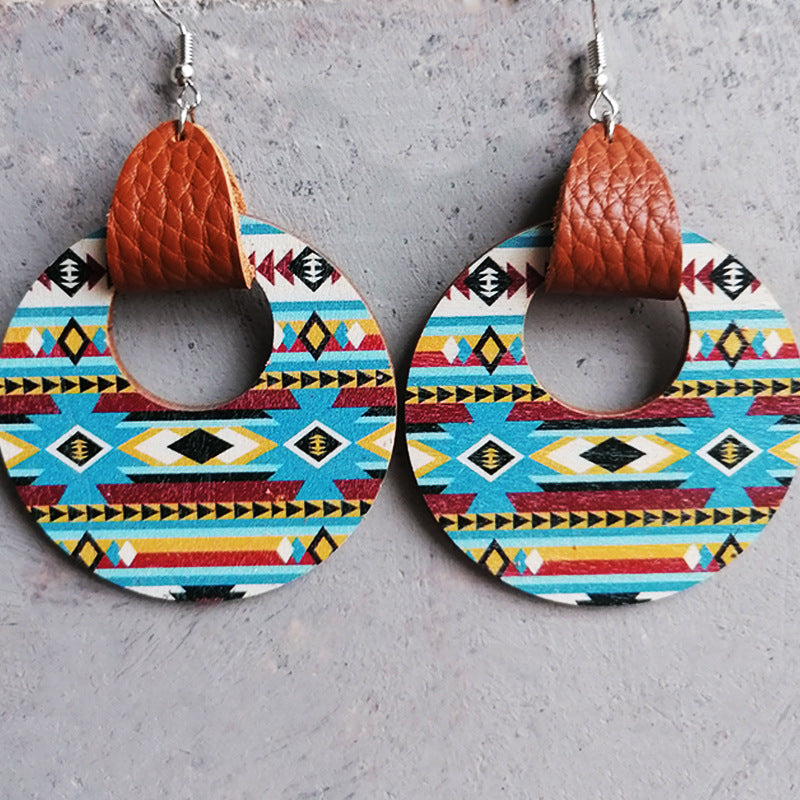 Floral Round Wood Hand Painted Earrings – The A to Z Boutique