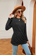 Long Sleeve Ribbed Twisted Top