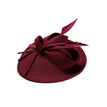 FS Fascinator - Elegant Wool Felt Pillbox Hat (Blue / Black / Red)