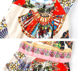 LINDA DELLA Fashion Designer Runway Look - Spaghetti Strap Vintage Floral Print Mermaid Sheath Party Dress