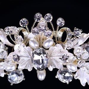 Baroque Style Rhinestone & Pearl Bridal or Quinceanera Tiaras (Handmade Headbands in Multiple Colors and Styles)