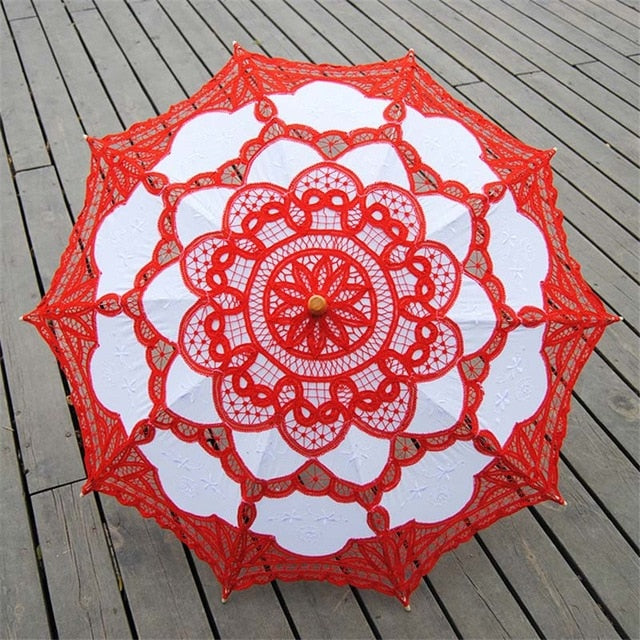 Colorful Embroidered Lace Parasols