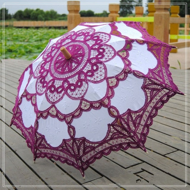 Colorful Embroidered Lace Parasols