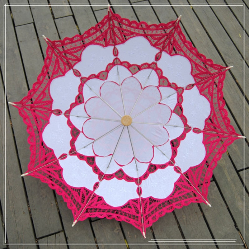 Colorful Embroidered Lace Parasols