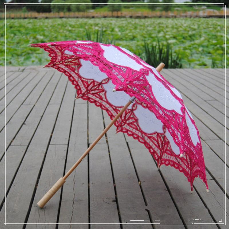 Colorful Embroidered Lace Parasols