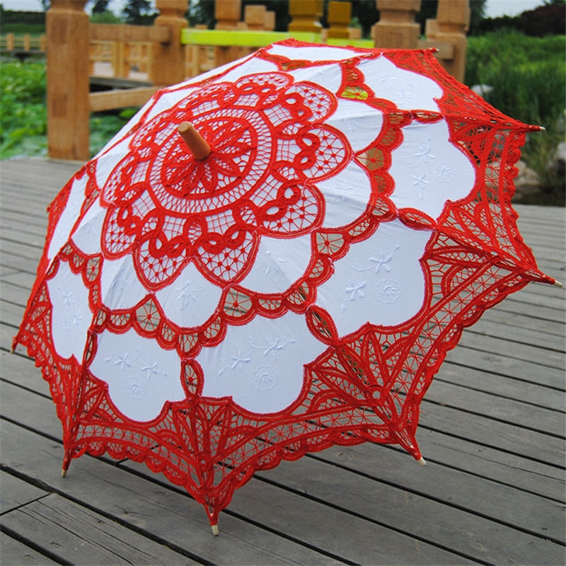 Colorful Embroidered Lace Parasols