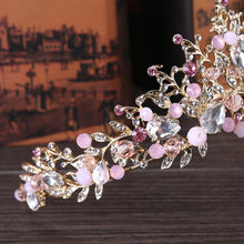 White, Gold or Pink Handmade Tiaras & Matching Earrings (Post/Clip-on)