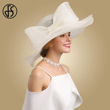 FS Elegant Linen Wedding Hat with Oversized Bowknot (3 colors)