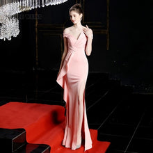 Gorgeous High-Split Off-Shoulder Form-Fitting Prom Gowns (Multiple Colors)
