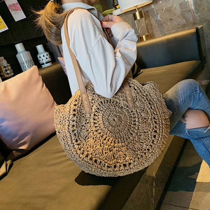 The Perfect Beach Bag - Oversized Circular Straw Totes (8 colors)