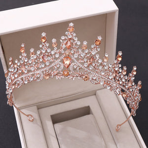 Stunning Baroque Crystal Bridal Tiaras in 6 Colors