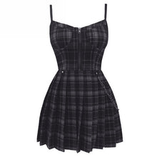 Goth Girl Red & Black Plaid Spaghetti Strap Mini Dresses (2 Colors)