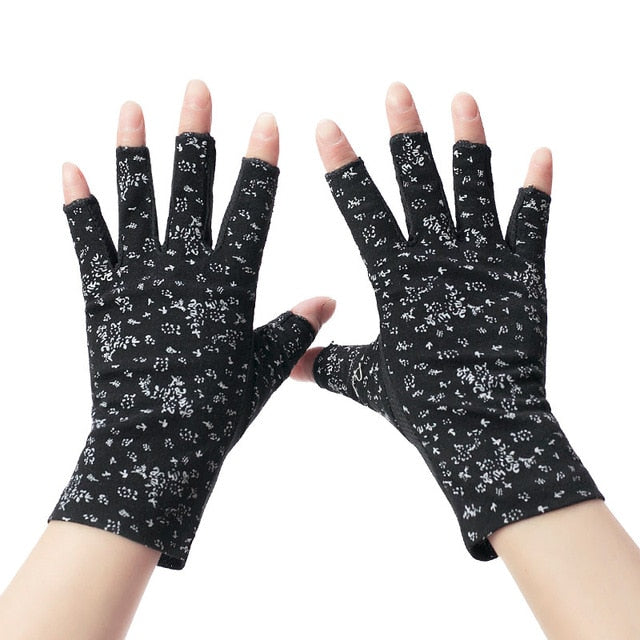 Wrist-length Cotton Half Finger Anti-Skid UV Protection Driving Gloves (27 styles)