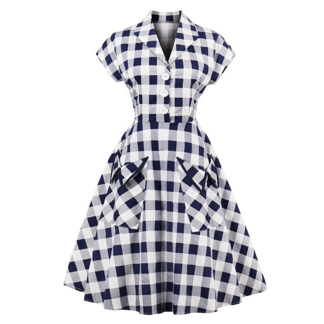 Turndown Collar Swing Dress