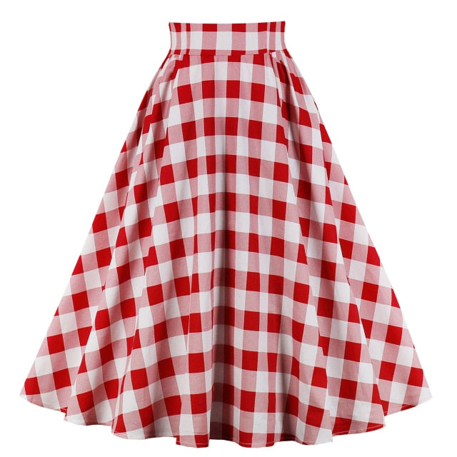 50's Style High Waist Rockabilly Cotton Swing Skirts in Multiple Prints