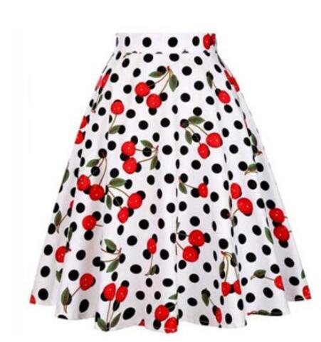 50's Style High Waist Rockabilly Cotton Swing Skirts in Multiple Prints