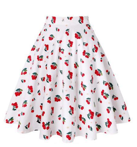 50's Style High Waist Rockabilly Cotton Swing Skirts in Multiple Prints