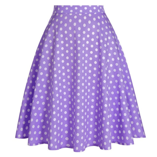 50's Style High Waist Rockabilly Cotton Swing Skirts in Multiple Prints